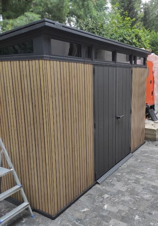 Сарай пластиковый Пент 11х7 коричневый