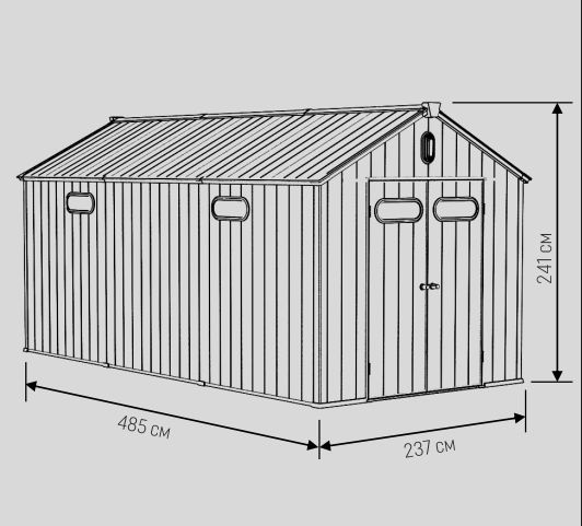 Сарай пластиковый Black Fox Summit 11,5м2 серый/темно-серый