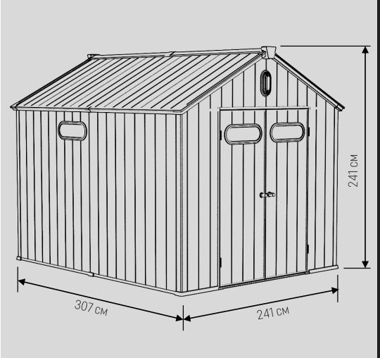 Сарай пластиковый Black Fox Summit 7,4м2 серый/антрацит