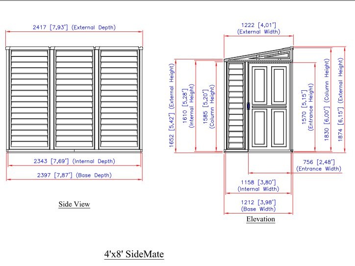 Пластиковый сарай SideMate Plus
