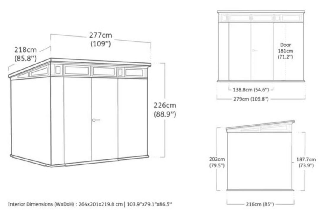 Сарай-хозблок для дачи Keter Пент 9х7 светло-коричневый