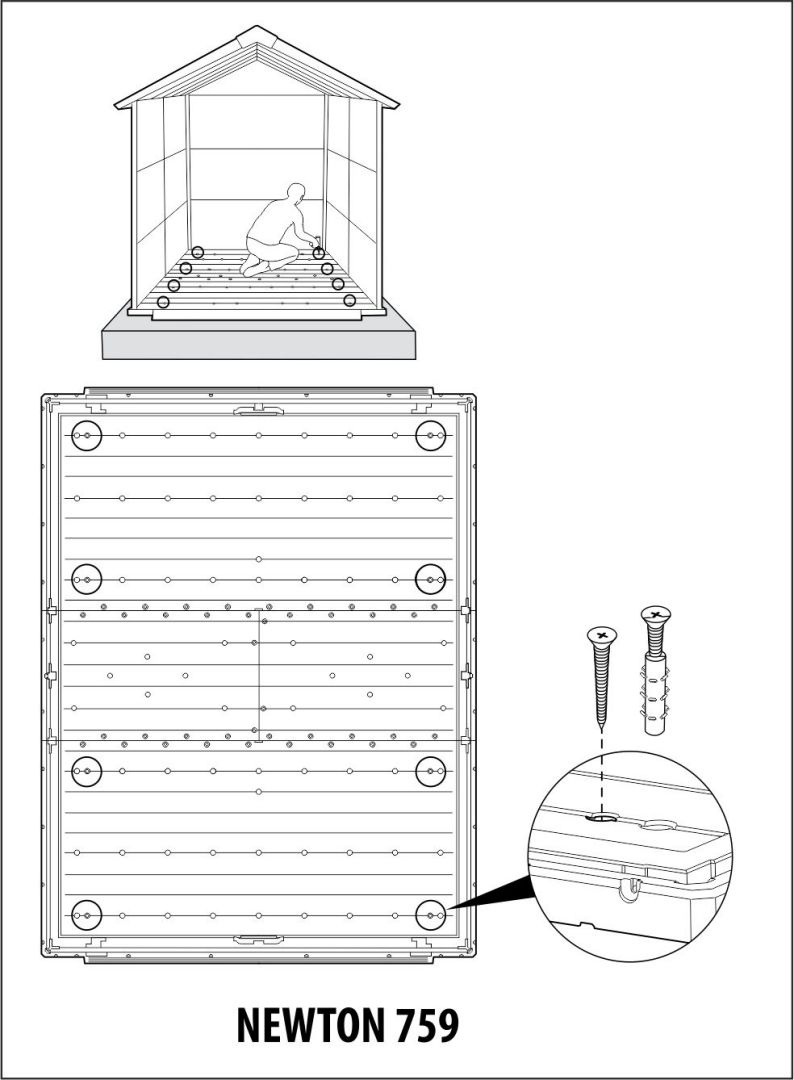 Сарай-хозблок для дачи  Keter Newton 759 серый