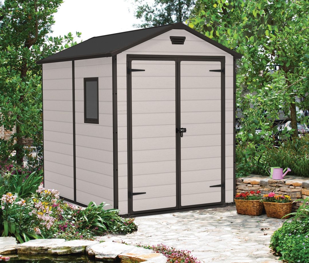 Пластиковый сарай Манор 6x8DD бежевый