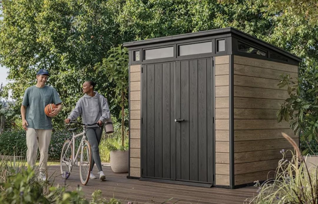 Сарай пластиковый Пент 7х7 светло-коричневый 216 х 216 см