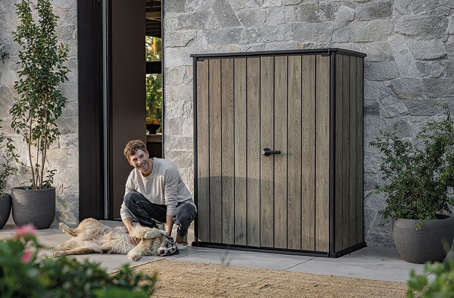 Шкаф Вертикальный (Vertical Shed) 1400 L светло-коричневый Ashwood
