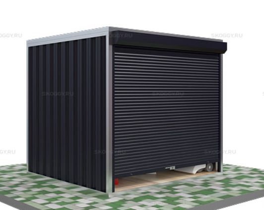 Металлический Гараж с Плоской Крышей и Рольставнями Стандартный SKOGGY 2м