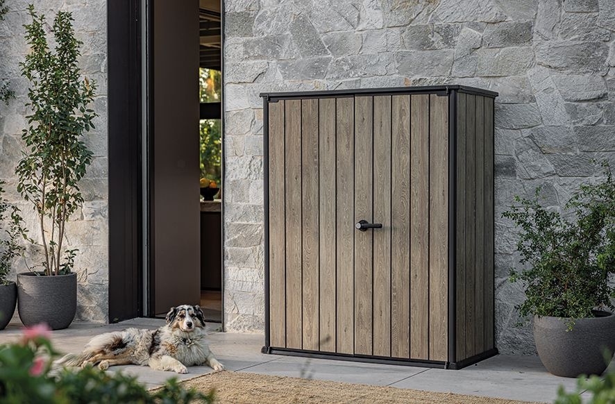 Шкаф Вертикальный (Vertical Shed) 1400 L светло-коричневый Ashwood