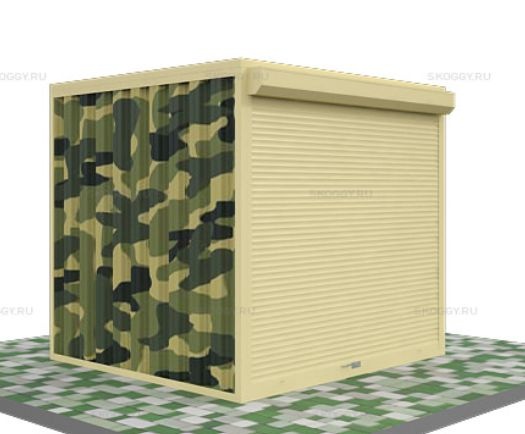 Металлический Гараж с Плоской Крышей и Рольставнями Стандартный SKOGGY 2м