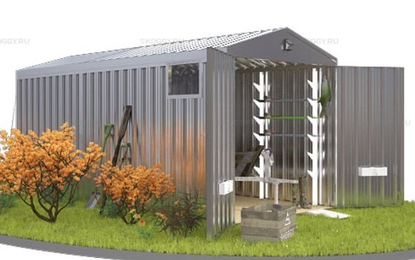 Контейнер для Хранения с Двускатной Крышей и Тремя Окнами SKOGGY 5м