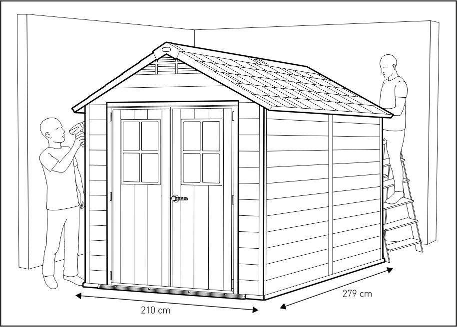 Сарай-хозблок для дачи  Keter Newton 759 серый