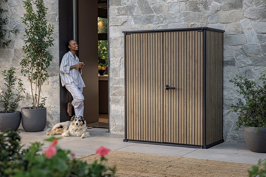 Шкаф Вертикальный (Vertical Shed) 1400 L коричневый венецианский