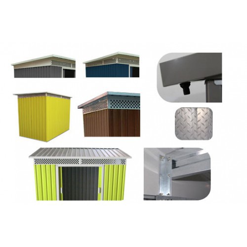 Металлический хозблок Greenstorage Белла B (dark-green) 117х267 см