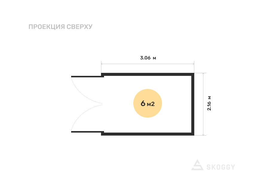 Металлический сарай SKOGGY 3М Стандартный с плоской крышей