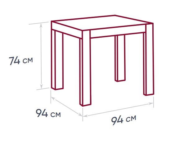 Стол обеденный квадратный TWEET Quatro Table