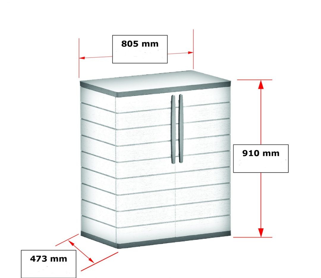Вертикальный шкаф с двумя полками DURAMAX 003DW