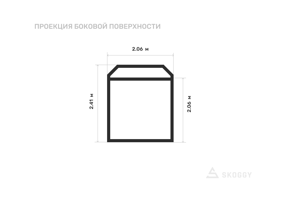 Металлический сарай SKOGGY 2М Стандартный с односкатной крышей