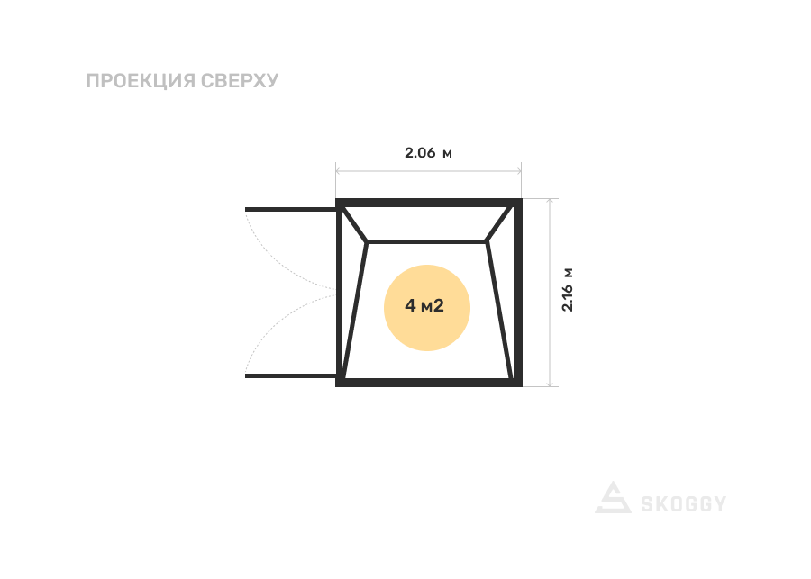 Металлический сарай SKOGGY 2М Стандартный с односкатной крышей