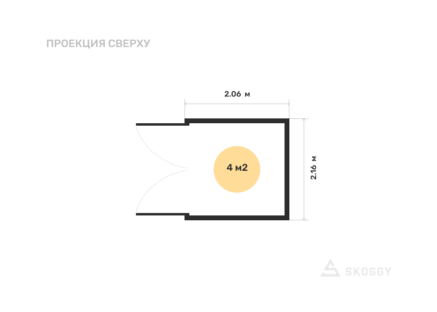 Металлический сарай SKOGGY 2М Стандартный с плоской крышей