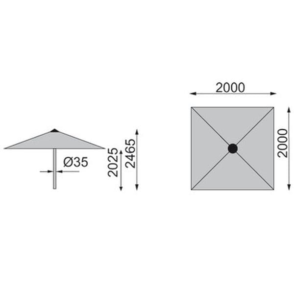 Садовый зонт Kettler 306022 (200 x 200 см.)