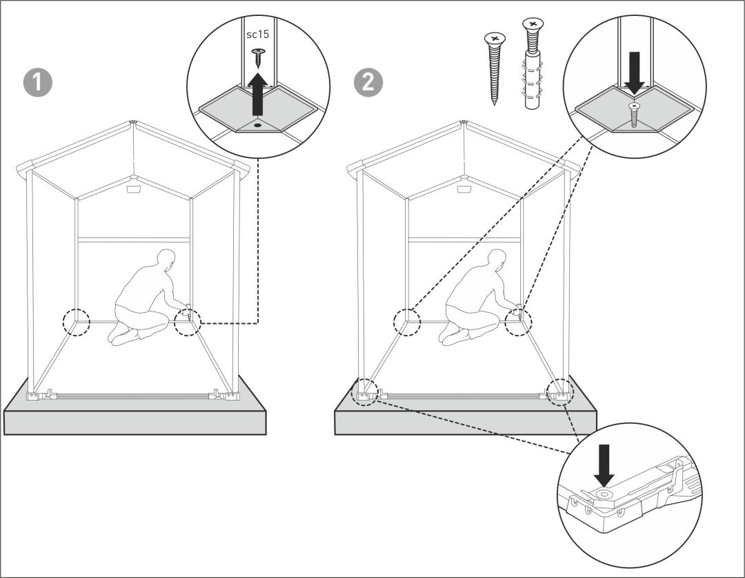 Пластиковый сарай Манор 6x8DD серый