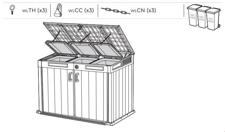 Ящик-шкаф Горизонтальный (Horizontal Shed) 2020 л ясень