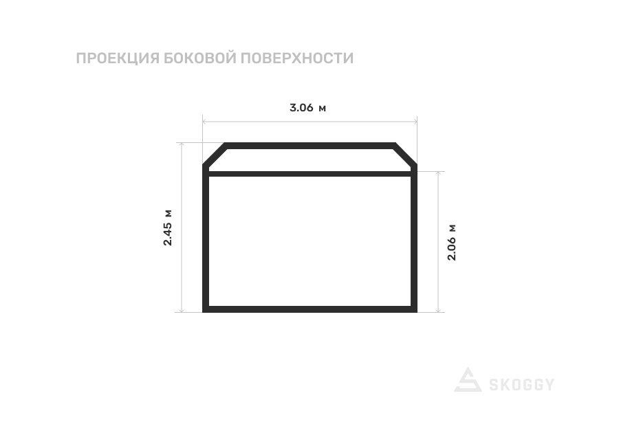 Металлический сарай SKOGGY 3М Стандартный с двускатной крышей