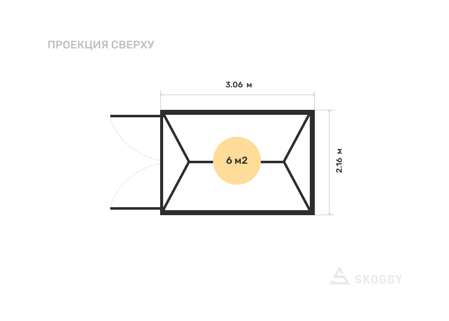 Металлический сарай SKOGGY 3М Стандартный с двускатной крышей