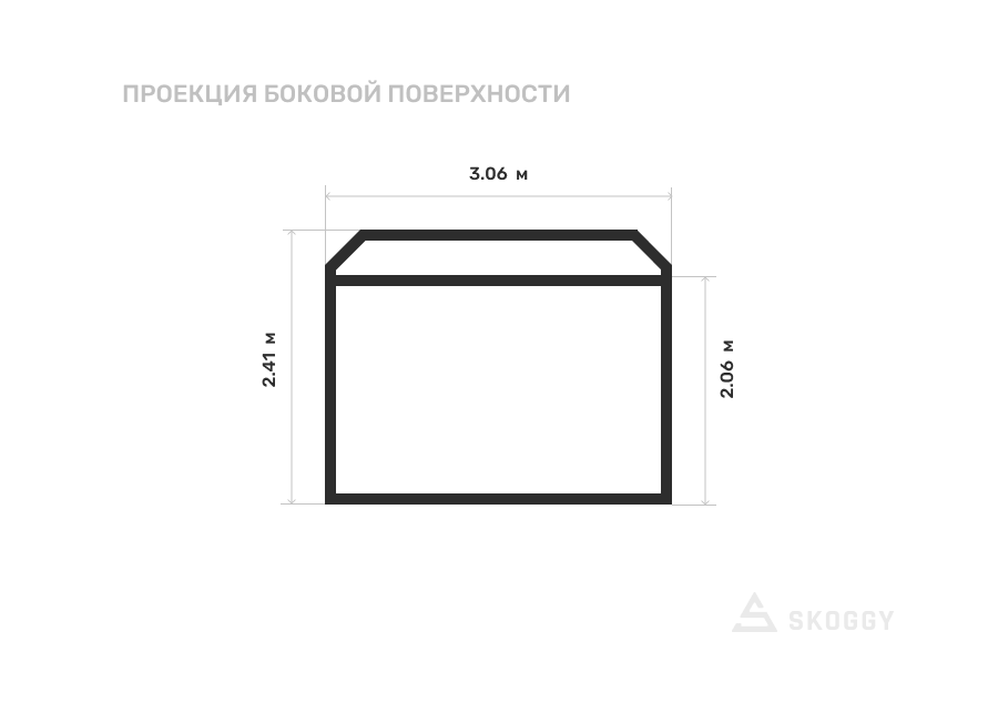 Металлический сарай SKOGGY 4М Стандартный с односкатной крышей