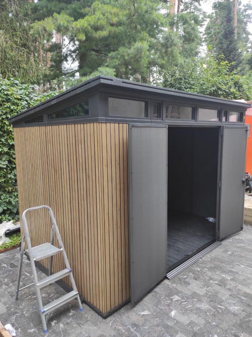 Сарай пластиковый Пент 11х7 коричневый