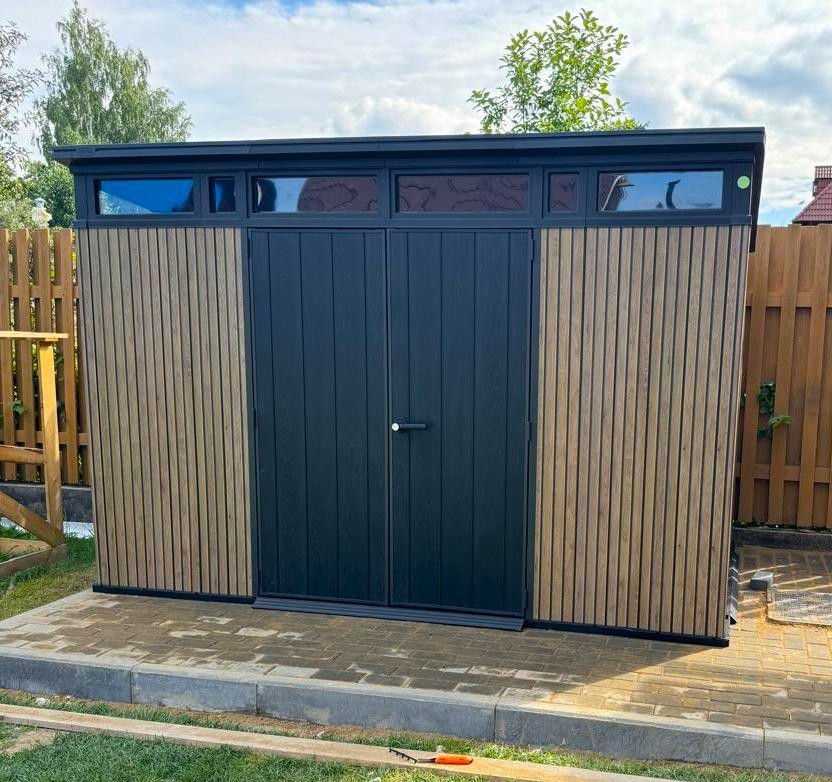 Сарай пластиковый Пент 11х7 коричневый