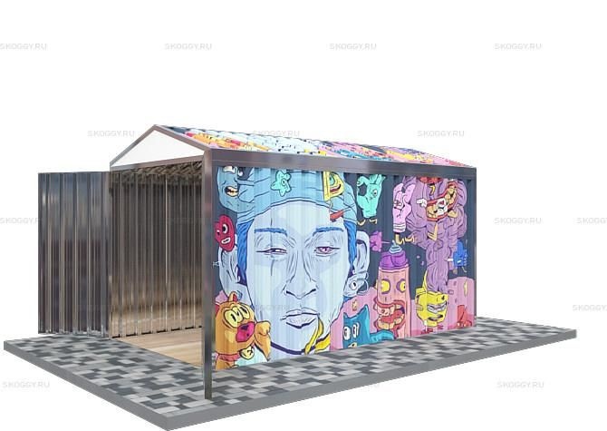 Металлический сарай SKOGGY 4М Стандартный с двускатной крышей и торцевой дверью