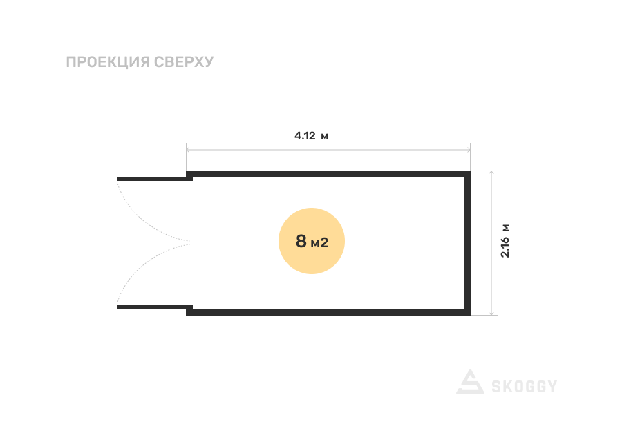 Металлический сарай SKOGGY 4М Стандартный с плоской крышей