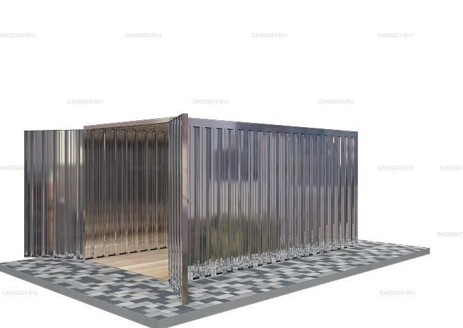 Металлический сарай SKOGGY 4М Стандартный с плоской крышей