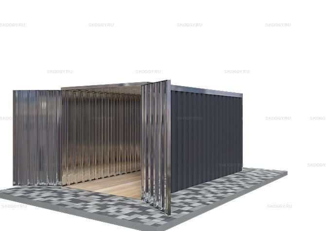 Металлический сарай SKOGGY 4М Стандартный с плоской крышей