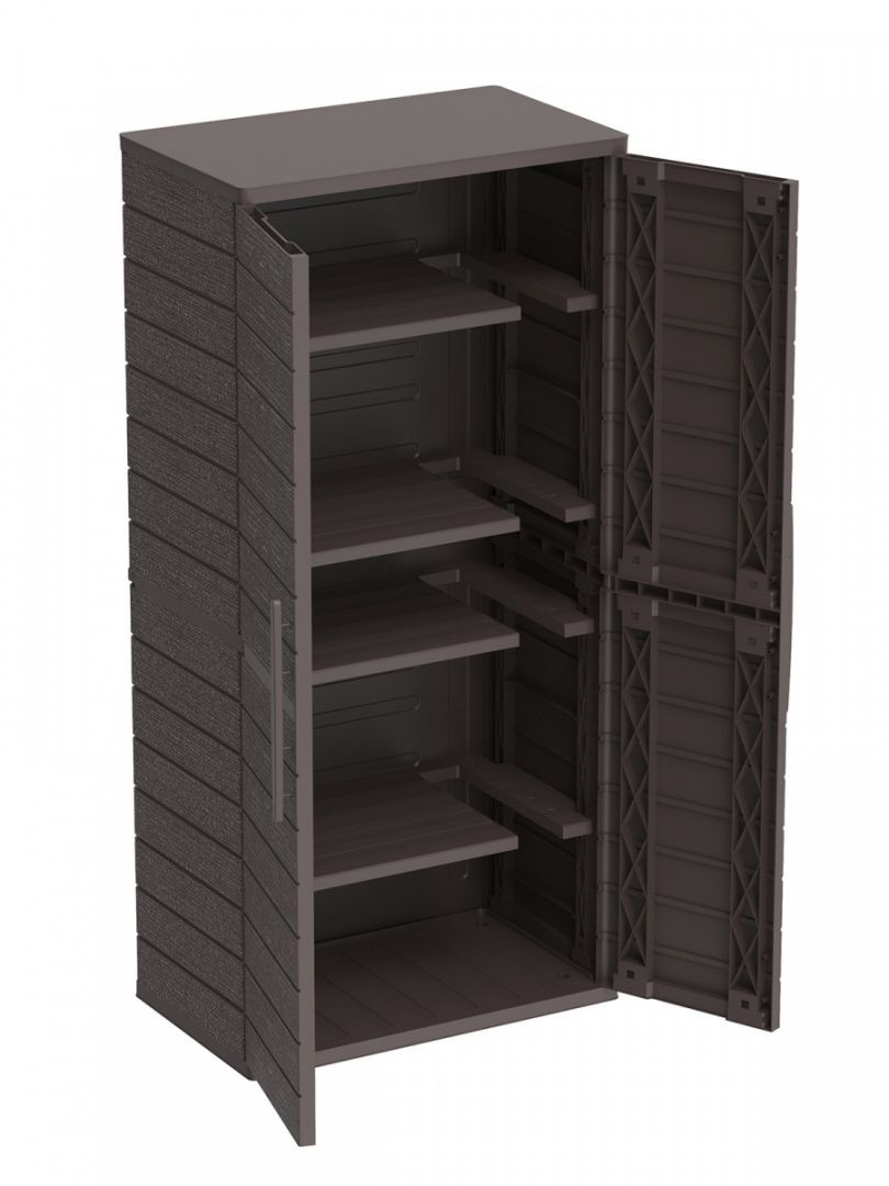 Пластиковый садовый шкаф с четырьмя полками Duramax 001DW