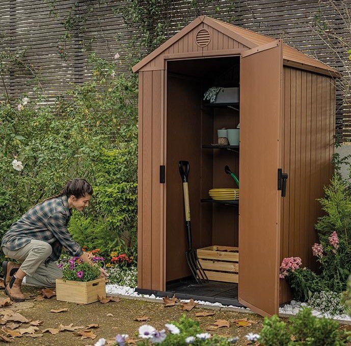 Сарай пластиковый Дарвин 4х4 коричневый 118 х 117 см