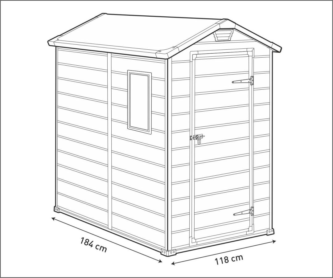 Сарай Манор 4х6 (118 x 184 см) бежевый