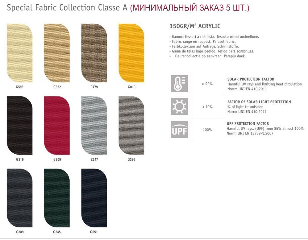 Зонт профессиональный Palladio Braccio