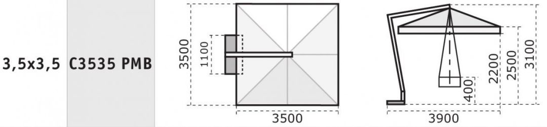 Зонт профессиональный Pompei Braccio