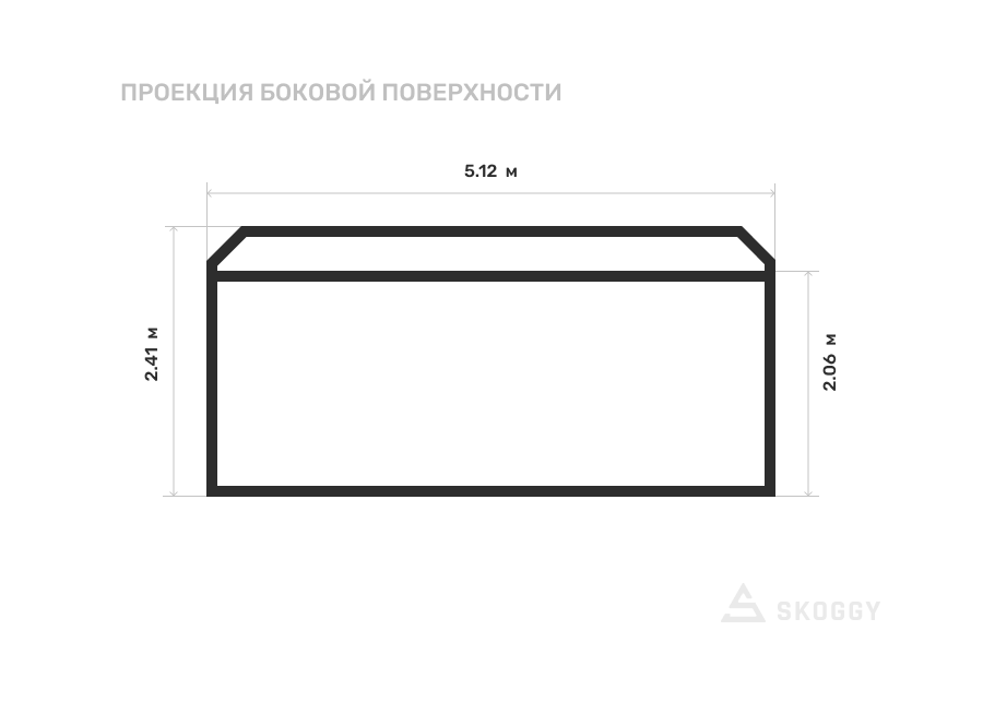 Металлический сарай SKOGGY 5М Стандартный с односкатной крышей