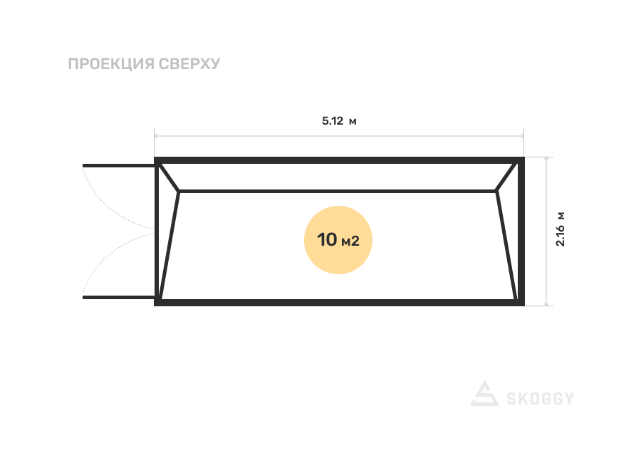 Металлический сарай SKOGGY 5М Стандартный с односкатной крышей