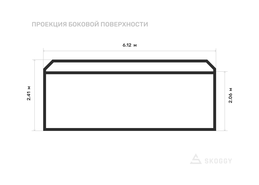 Металлический сарай SKOGGY 6М Стандартный с односкатной крышей