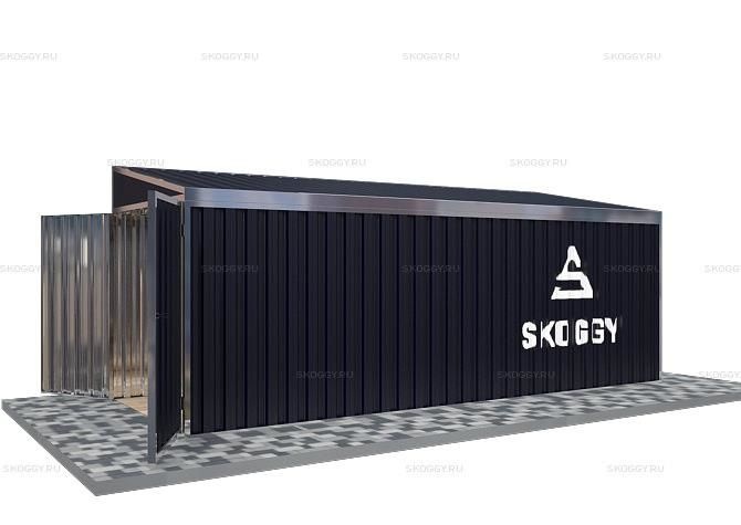 Металлический сарай SKOGGY 6М Стандартный с односкатной крышей