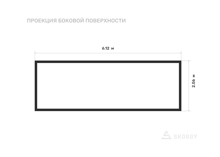 Металлический сарай SKOGGY 6М Стандартный с плоской крышей