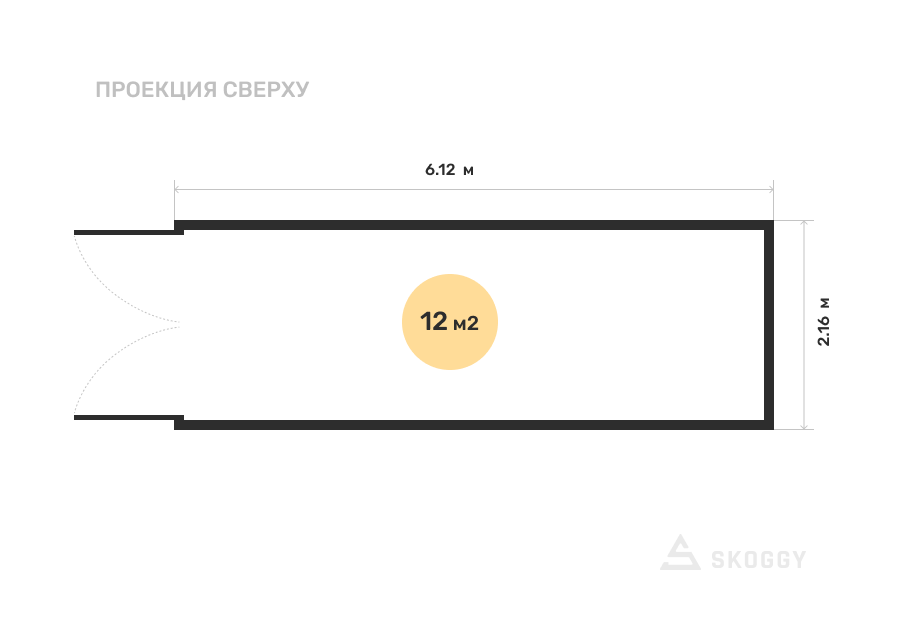 Металлический сарай SKOGGY 6М Стандартный с плоской крышей