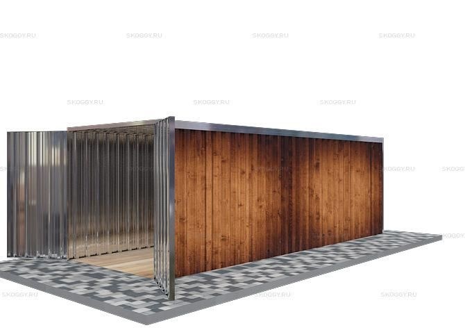 Металлический сарай SKOGGY 6М Стандартный с плоской крышей