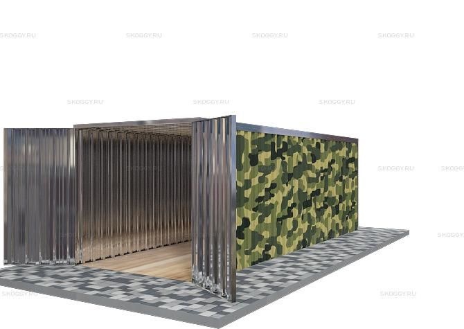 Металлический сарай SKOGGY 6М Стандартный с плоской крышей