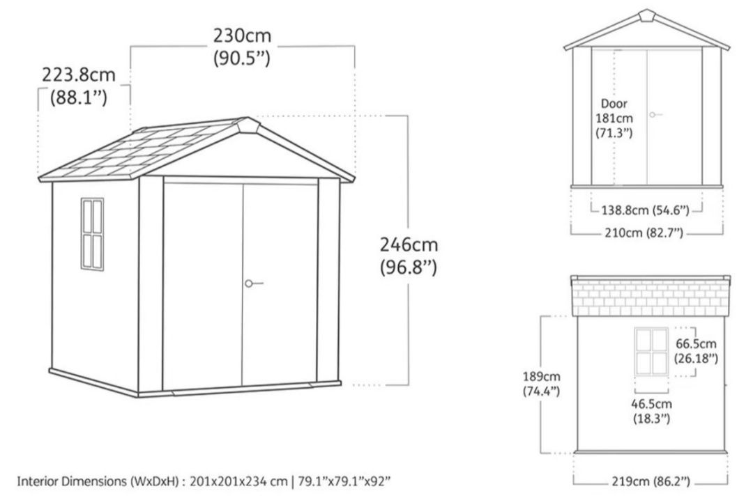 Сарай Ньютон Плюс 757 (размеры 224 х 230 см) серый ( Newton Plus )