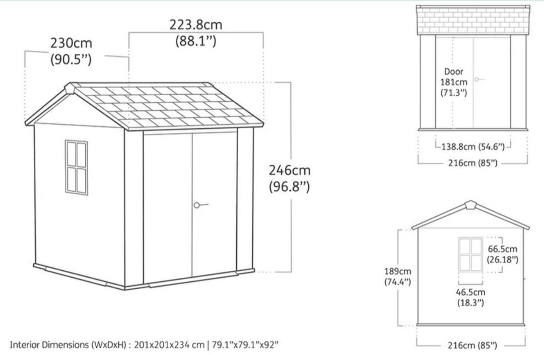 Сарай Ньютон Плюс 757 (размеры 224 х 230 см) серый ( Newton Plus )