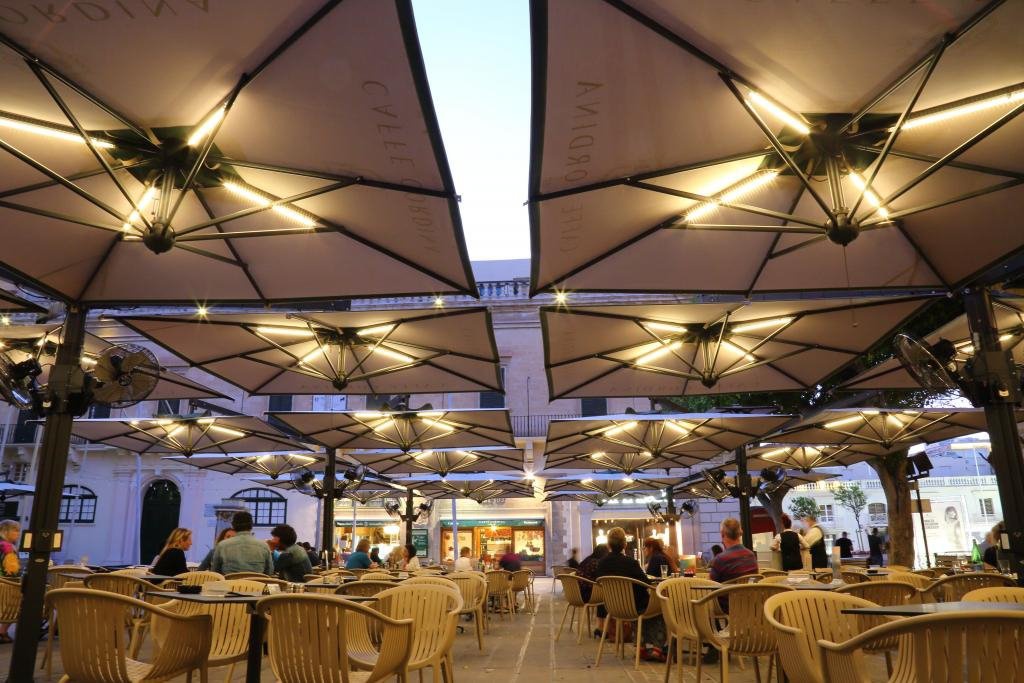 Зонт профессиональный четырехкупольный Alu Poker Dark